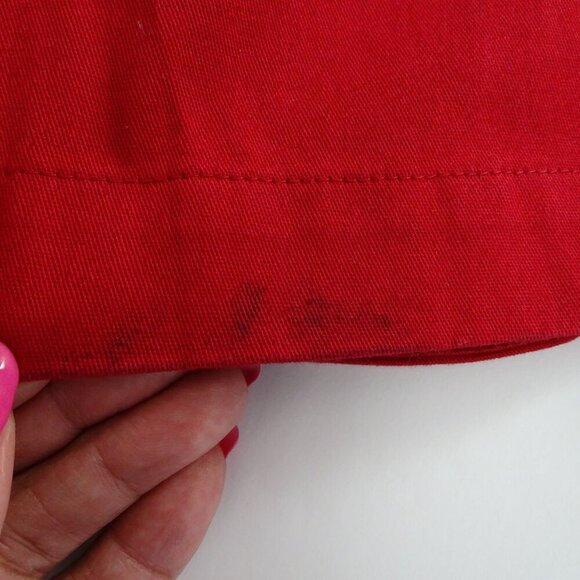 Vintage Erin London Red Embroidered Button Up Jacket Stretch Women Size S FLAW - Picture 10 of 11